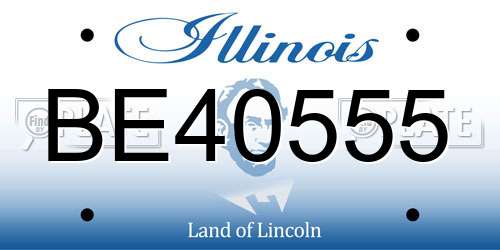 BE40555 Illinois License Plate