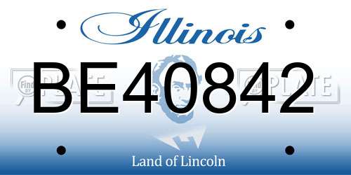 BE40842 Illinois License Plate