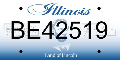 BE42519 Illinois License Plate