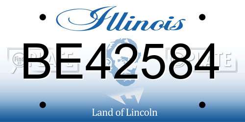 BE42584 Illinois License Plate