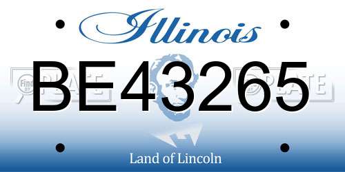 BE43265 Illinois License Plate