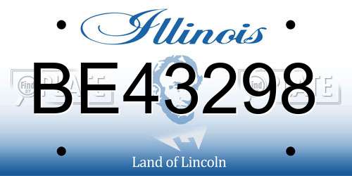BE43298 Illinois License Plate