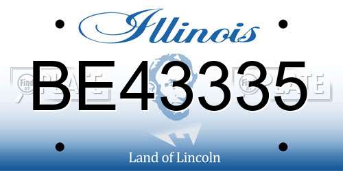 BE43335 Illinois License Plate