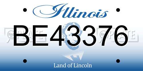 BE43376 Illinois License Plate