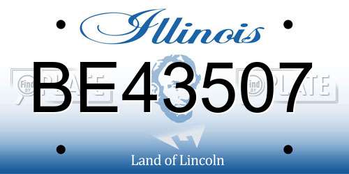 BE43507 Illinois License Plate
