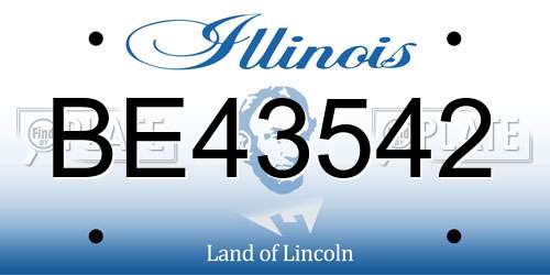 BE43542 Illinois License Plate