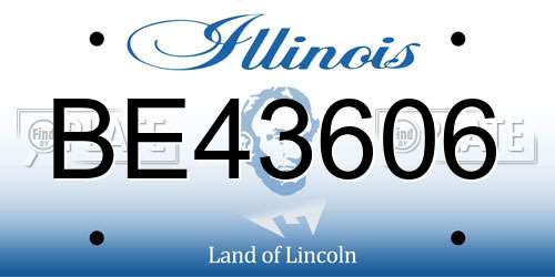 BE43606 Illinois License Plate
