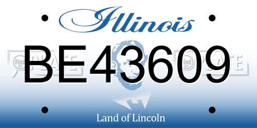 BE43609 Illinois License Plate