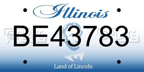 BE43783 Illinois License Plate