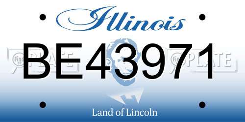BE43971 Illinois License Plate