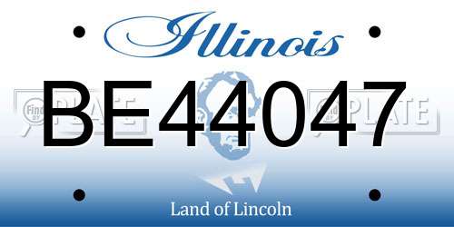 BE44047 Illinois License Plate