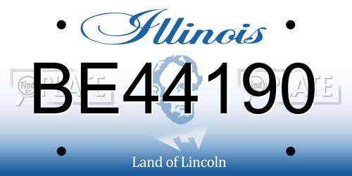 BE44190 Illinois License Plate