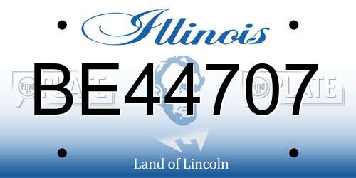 BE44707 Illinois License Plate