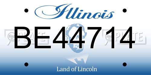 BE44714 Illinois License Plate