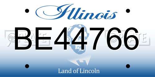 BE44766 Illinois License Plate