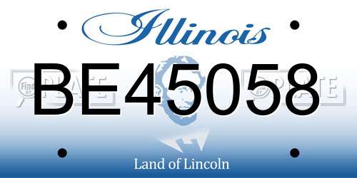 BE45058 Illinois License Plate