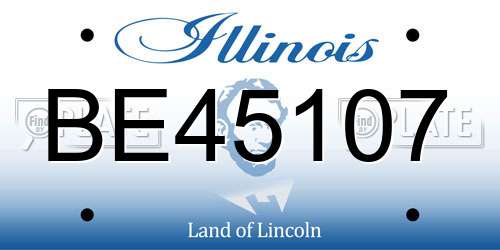 BE45107 Illinois License Plate