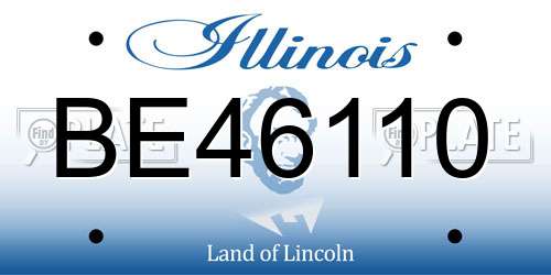 BE46110 Illinois License Plate