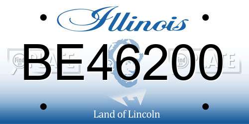 BE46200 Illinois License Plate