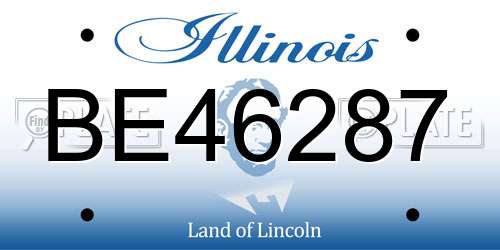 BE46287 Illinois License Plate