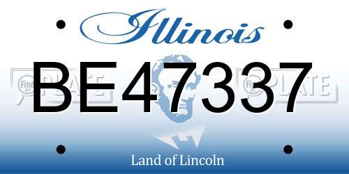 BE47337 Illinois License Plate
