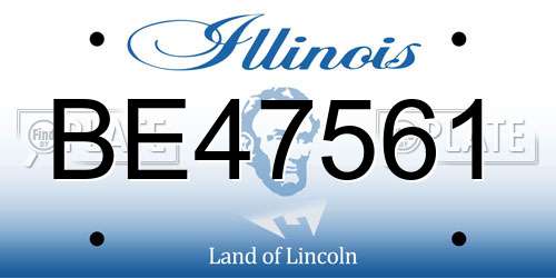 BE47561 Illinois License Plate