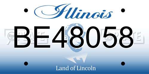 BE48058 Illinois License Plate
