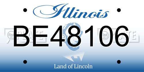 BE48106 Illinois License Plate