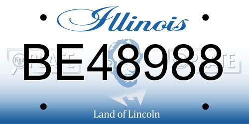 BE48988 Illinois License Plate