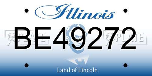 BE49272 Illinois License Plate