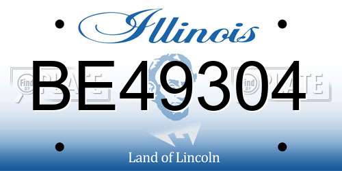 BE49304 Illinois License Plate