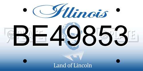 BE49853 Illinois License Plate