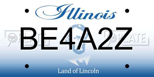 BE4A2Z Illinois License Plate