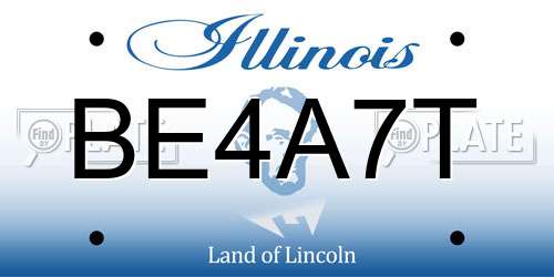 BE4A7T Illinois License Plate