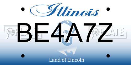 BE4A7Z Illinois License Plate