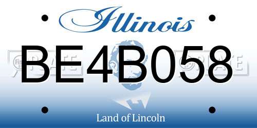BE4B058 Illinois License Plate