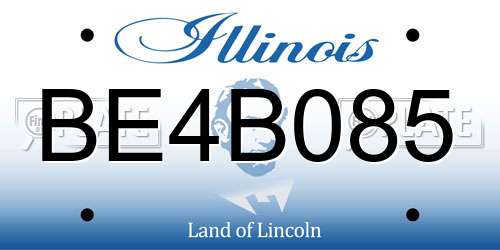 BE4B085 Illinois License Plate