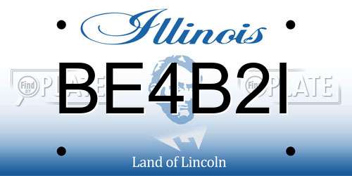 BE4B2I Illinois License Plate