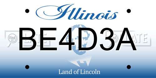 BE4D3A Illinois License Plate