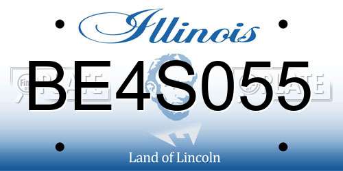 BE4S055 Illinois License Plate