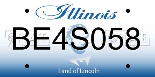 BE4S058 Illinois License Plate
