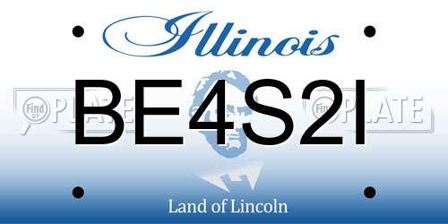 BE4S2I Illinois License Plate