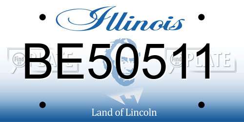 BE50511 Illinois License Plate