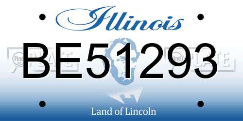 BE51293 Illinois License Plate