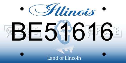 BE51616 Illinois License Plate