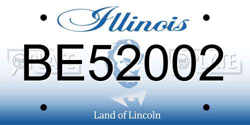 BE52002 Illinois License Plate
