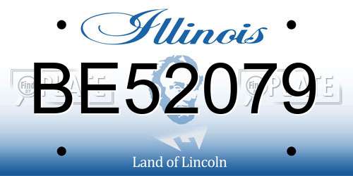 BE52079 Illinois License Plate