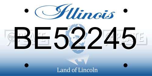 BE52245 Illinois License Plate