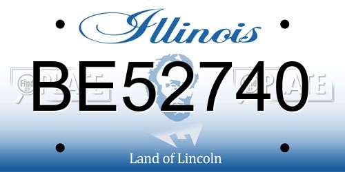 BE52740 Illinois License Plate