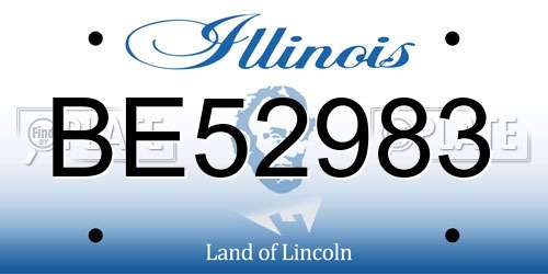 BE52983 Illinois License Plate